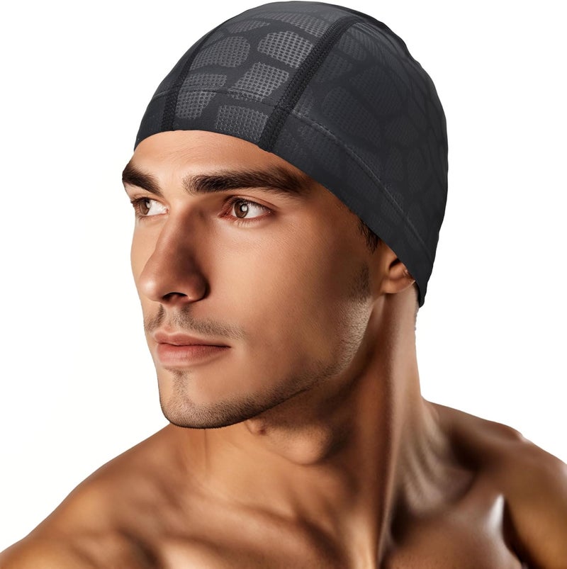 Kinwor Swim Cap for Men Women Adult, High Stretch Fabric Swim Cap, Swimming Caps Non-Waterproof - Image 1